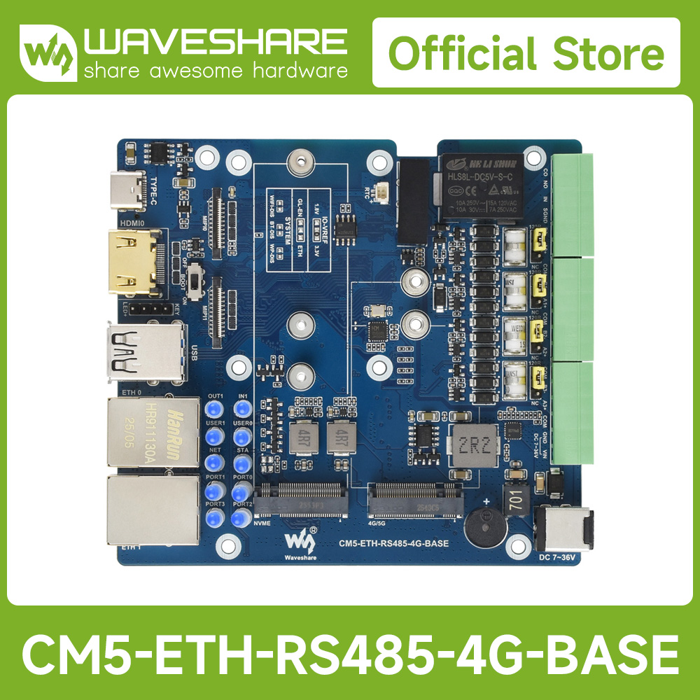Raspberry Pi - Многофункциональная плата расширения Waveshare Gigabit/2.5G Dual
